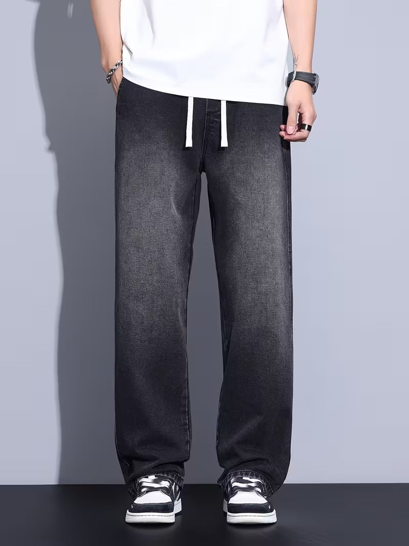 Losvallende jeans - Koord - Elastische taille - Baggy broek - Herenbroek-Boetiek Moda