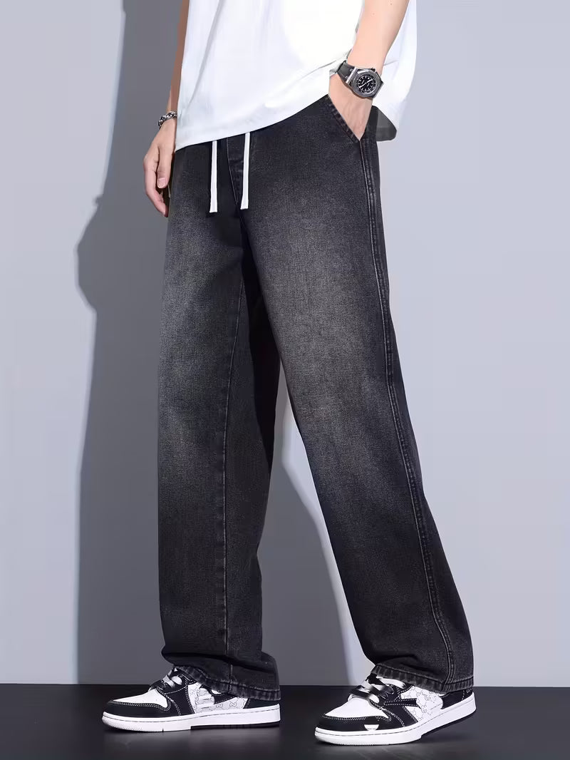 Losvallende jeans - Koord - Elastische taille - Baggy broek - Herenbroek-Boetiek Moda