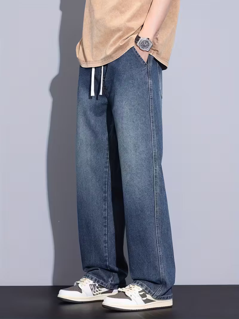 Losvallende jeans - Koord - Elastische taille - Baggy broek - Herenbroek-Boetiek Moda