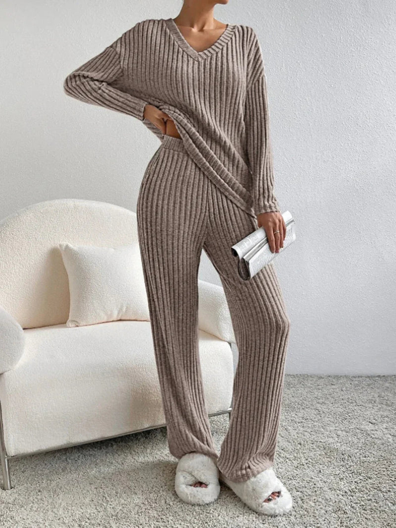 Lounge-set | Geribd | Lange Mouwen | Dames Loungewear | Dameskleding-Boetiek Moda