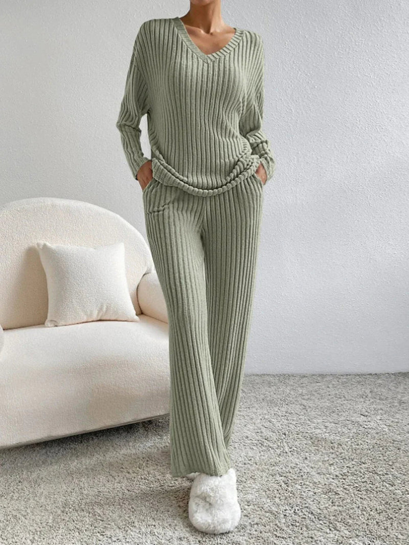 Lounge-set | Geribd | Lange Mouwen | Dames Loungewear | Dameskleding-Boetiek Moda