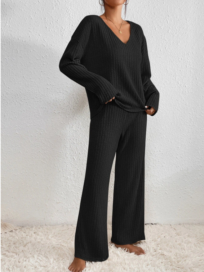 Lounge-set | Knus | Geribd | Gebreide Tweedelige Set | Dames Loungewear-Boetiek Moda