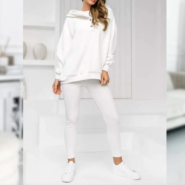 Loungeset - Cozy Oversized Hoodie en Legging Tweedelige Damesset-Boetiek Moda