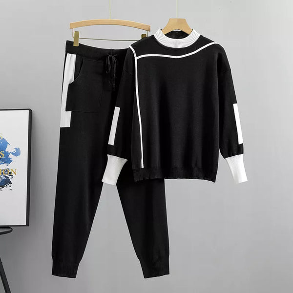 Loungewear Set - Lange Mouwen - Losjes - Tracksuit - Tweedelige Set-Boetiek Moda