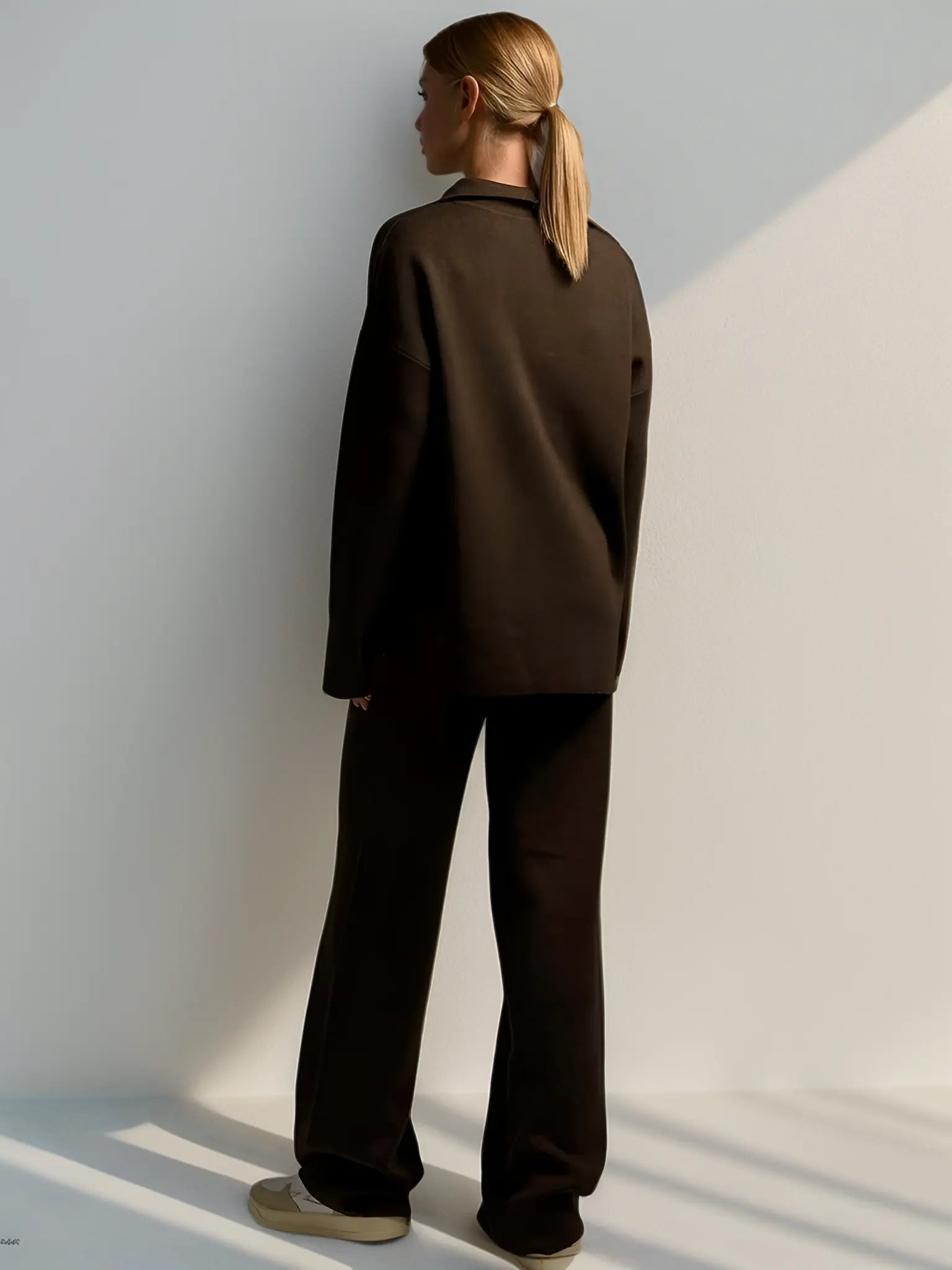 Loungewear-set | Tweedelig | Relaxte pasvorm | Gebreide set | Loungewear-set voor dames-Boetiek Moda