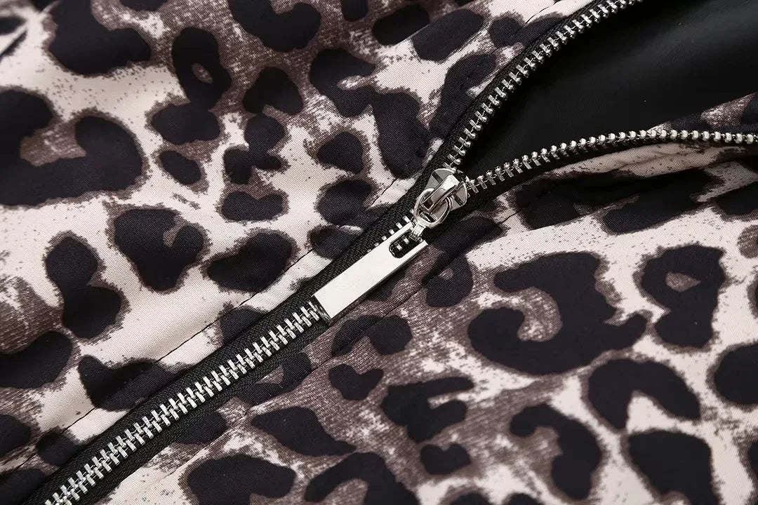 Luipaardprint bomberjack | Oversized | Zip-Up | Luipaardjack | Damesjas-Boetiek Moda