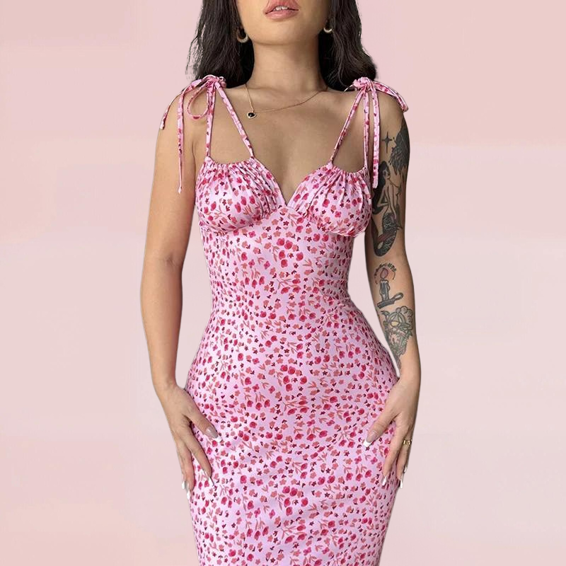 Maxi Jurk - Mouwloze Bloemige Bodycon Zomerjurk-Boetiek Moda