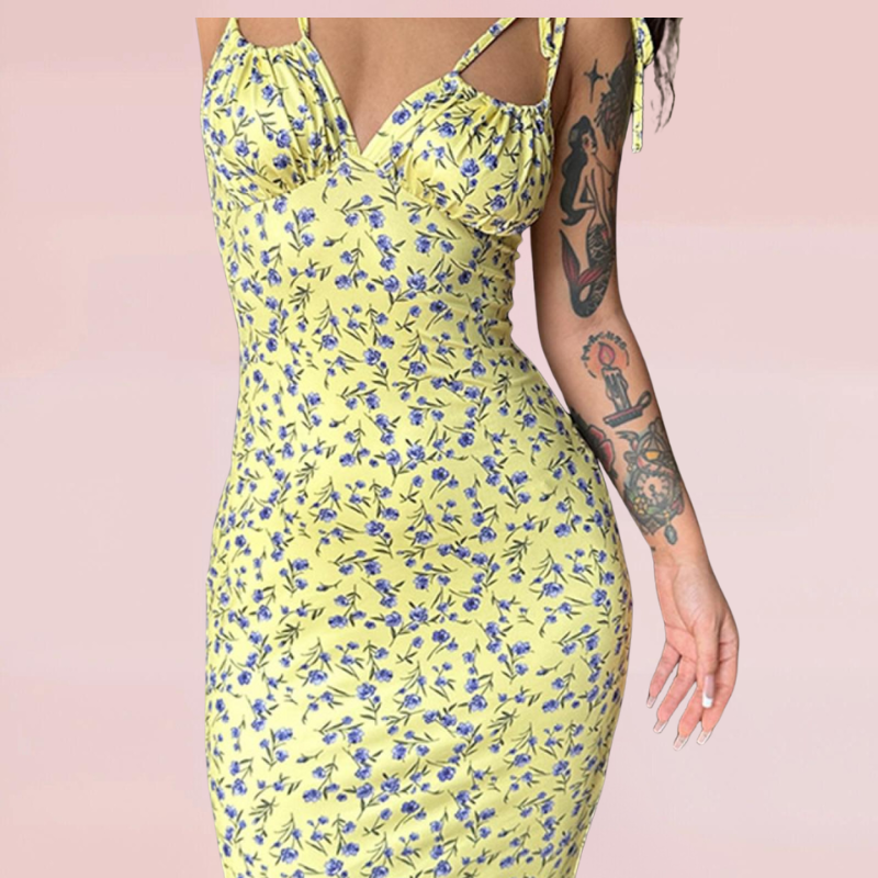 Maxi Jurk - Mouwloze Bloemige Bodycon Zomerjurk-Boetiek Moda