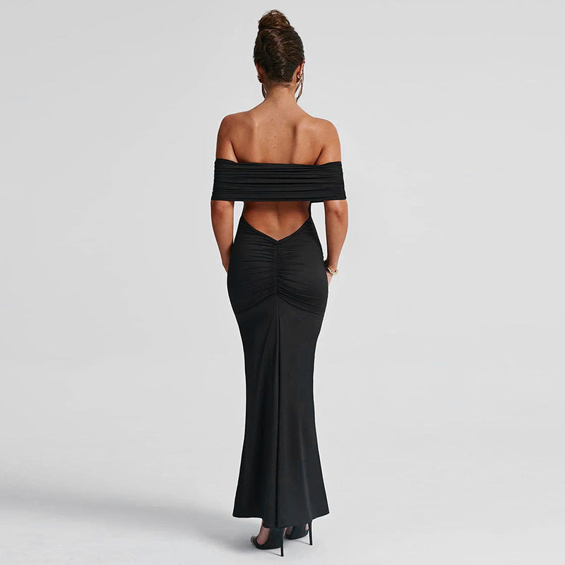 Maxi Jurk | Open rug | Bodycon | Off-Shoulder Jurk | Elegante Jurk-Boetiek Moda