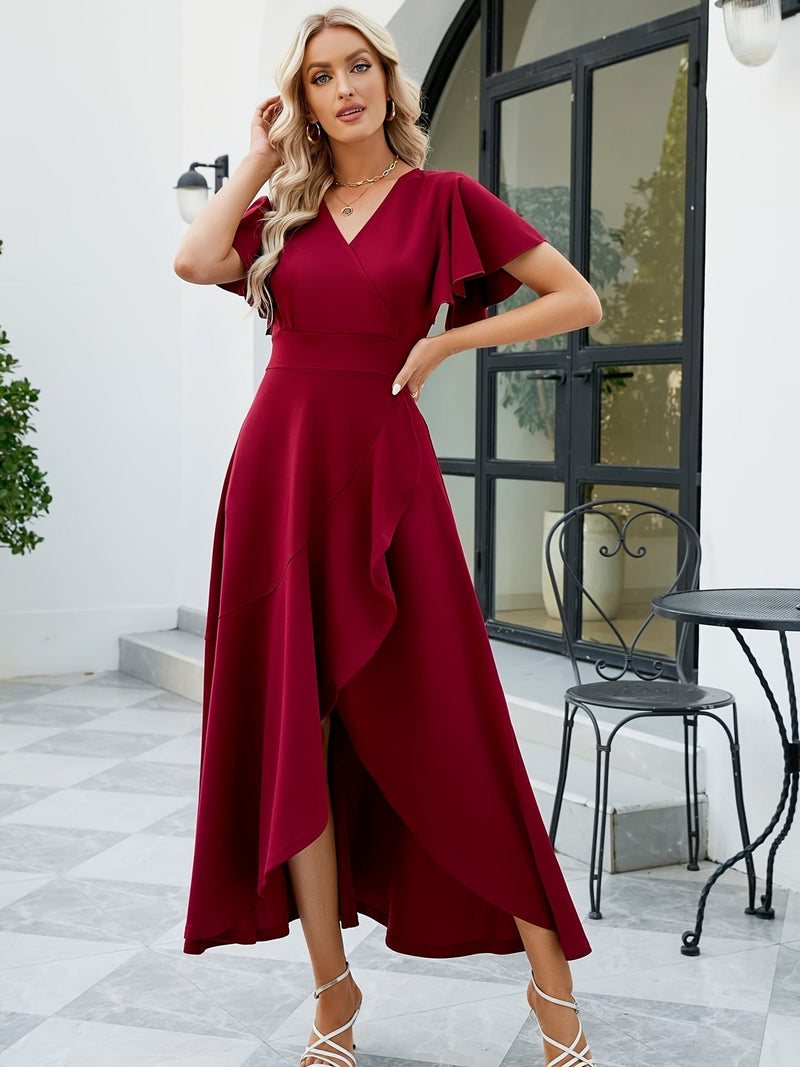 Maxi Jurk - Vlindermouw - Ruches - Elegante jurk - Zomerjurk-Boetiek Moda