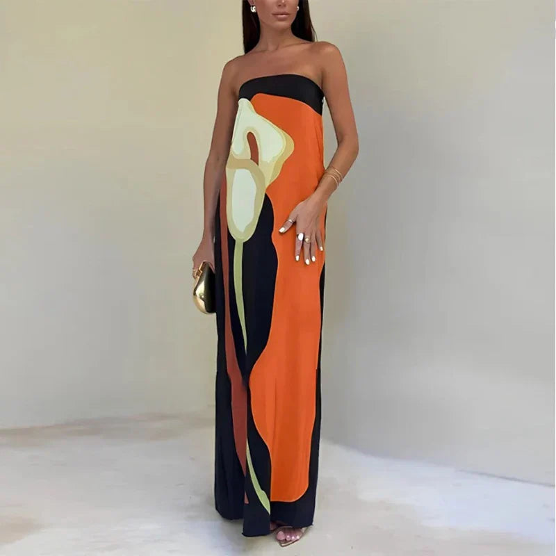 Maxi jurk | Elegant | Tube | Strapless jurk | Maxi Sundress-Boetiek Moda