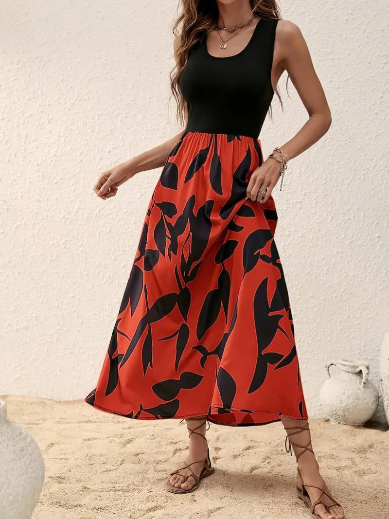 Maxi-jurk - Mouwloos - Soepelvallend - Zomerjurk - Maxi-zomerjurk-Boetiek Moda