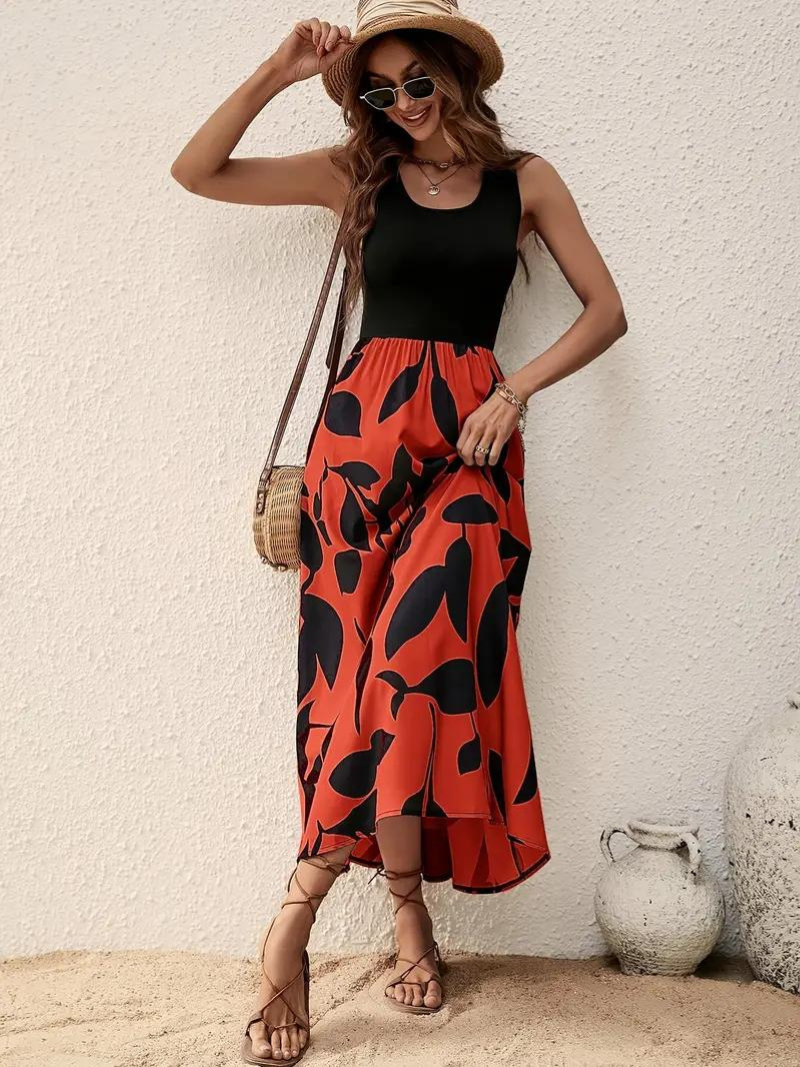 Maxi-jurk - Mouwloos - Soepelvallend - Zomerjurk - Maxi-zomerjurk-Boetiek Moda