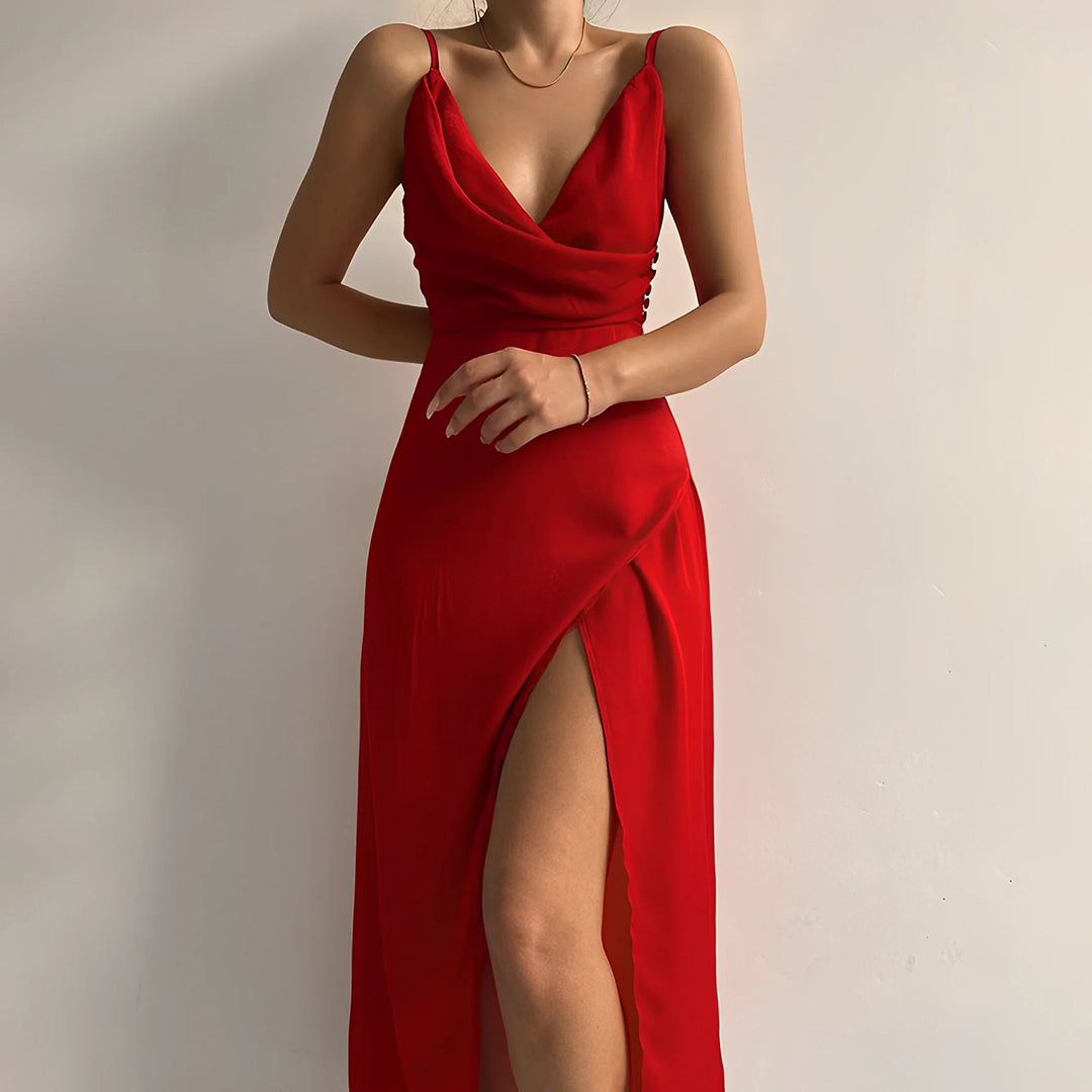 Maxi-jurk - Split - Mouwloos - Elegante jurk - Cocktailjurk-Boetiek Moda