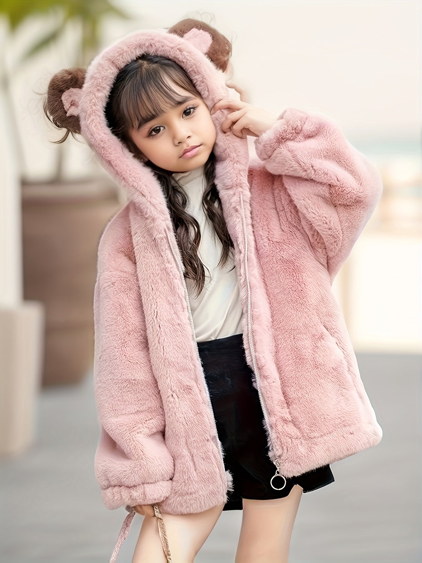 Meisjes Jas | Bont | Fluffy | Fleece Jas | Meisjes Winterjassen-Boetiek Moda