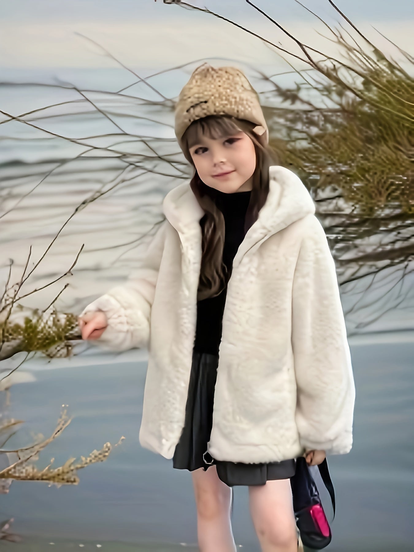 Meisjes Jas | Bont | Fluffy | Fleece Jas | Meisjes Winterjassen-Boetiek Moda