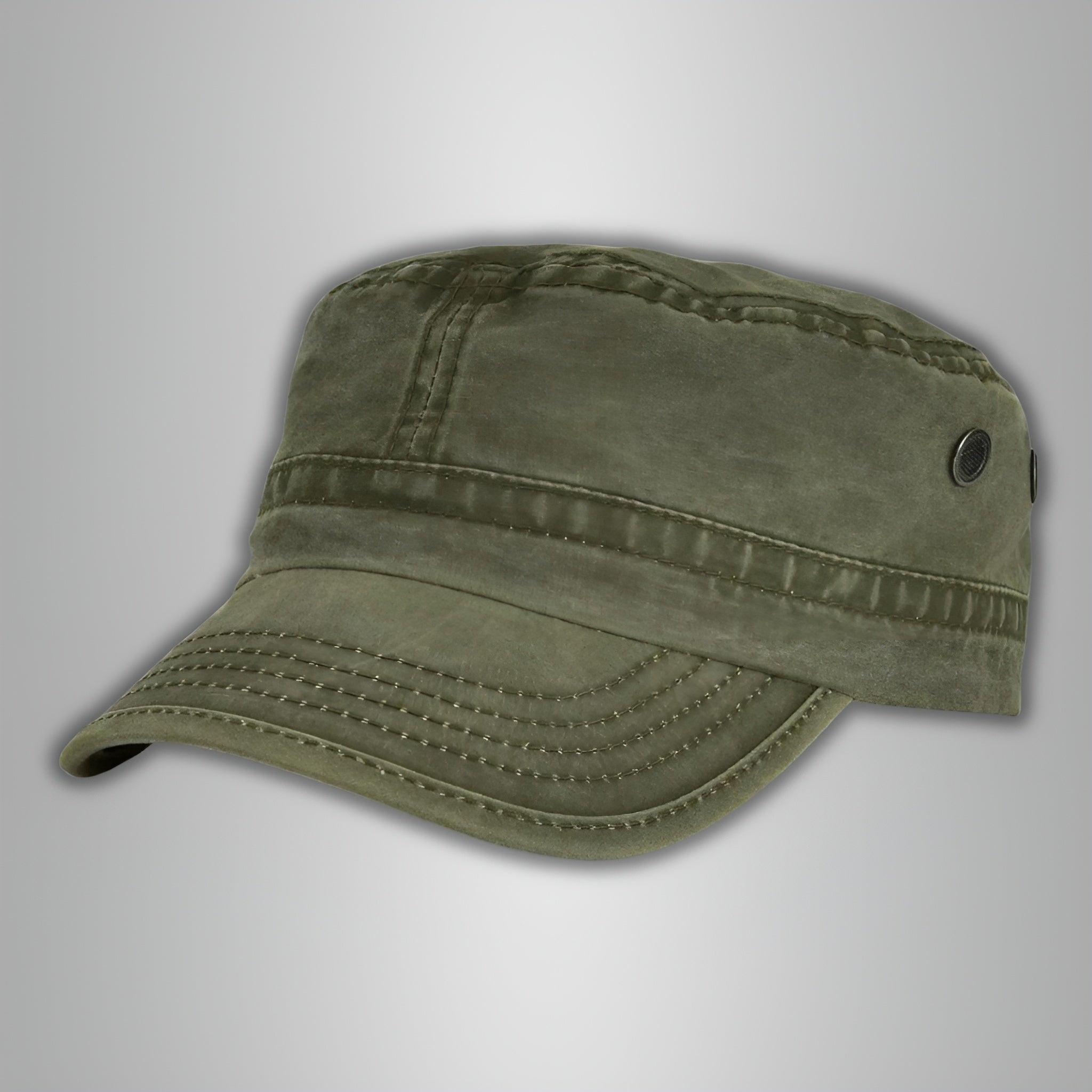 Militaire pet | Vierkant | Legergroen | Cadettenpet | Herenpet-Boetiek Moda