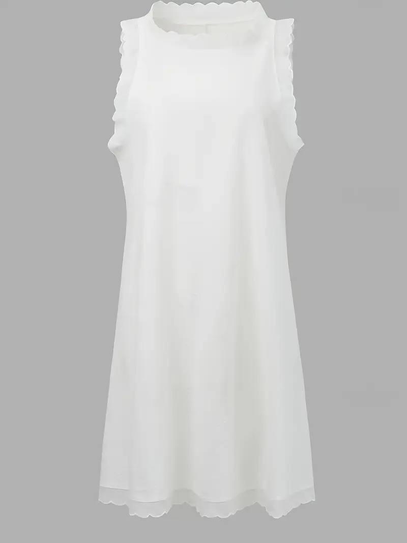 Mini-jurk - Dames mouwloze witte zomerjurk-Boetiek Moda