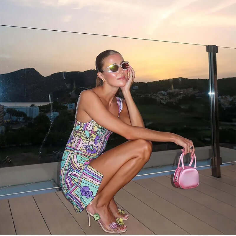 Mini-jurk - Mouwloos - Kleurrijk - Jurk met print - Zomerjurk-Boetiek Moda