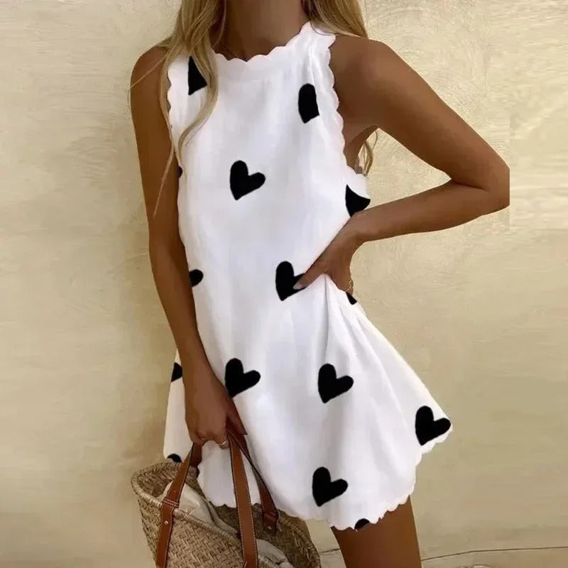 Mini-jurk - Mouwloos - Losse pasvorm - Korte jurk - Zomerjurk-Boetiek Moda