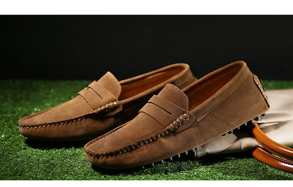 Moccasin | Slip-On | Italiaanse Stijl | Suède Loafers | Herenschoenen-Boetiek Moda