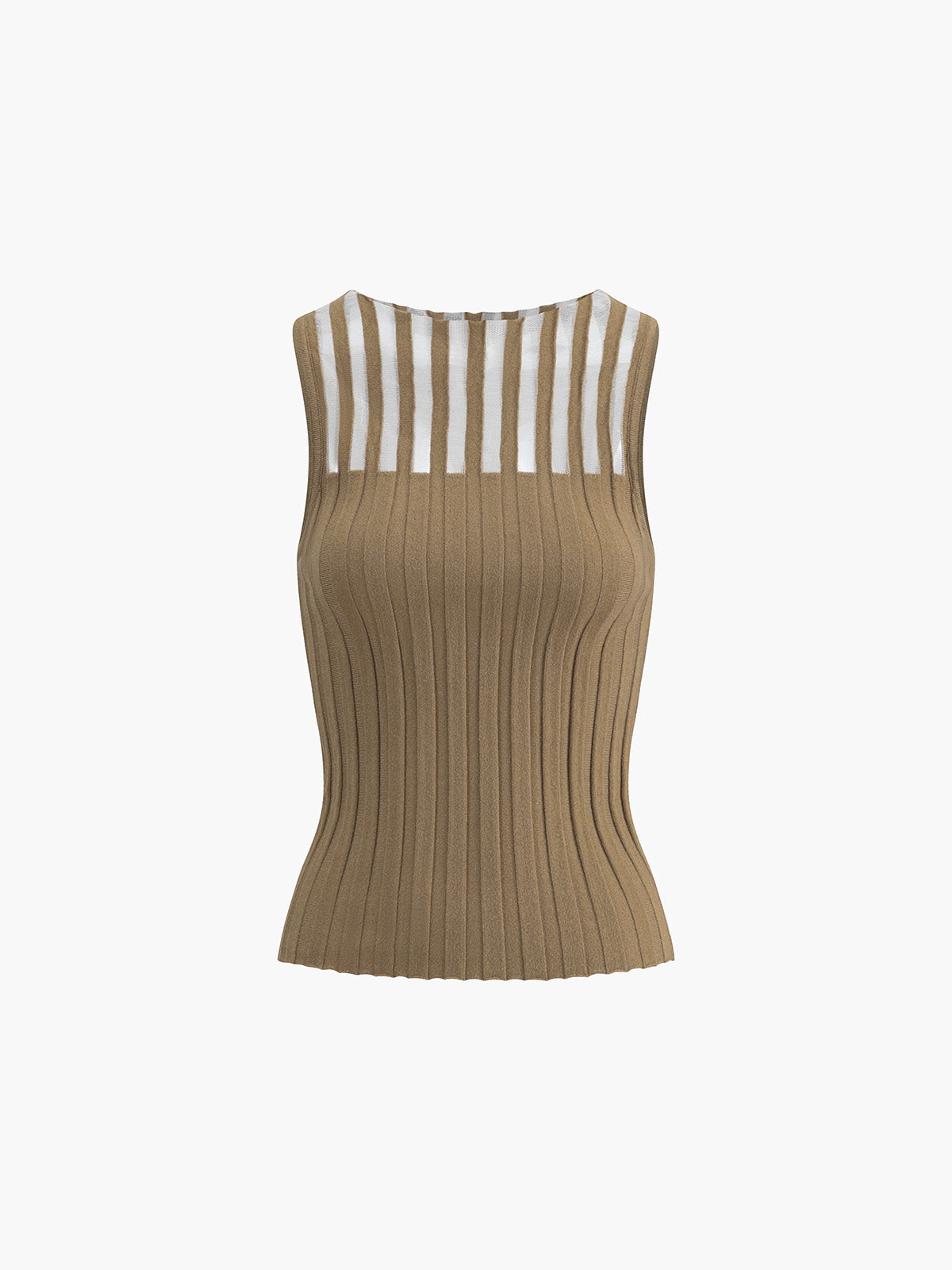 Mouwloze Top - Gestreepte Slim Fit Knit Top voor dames-Boetiek Moda