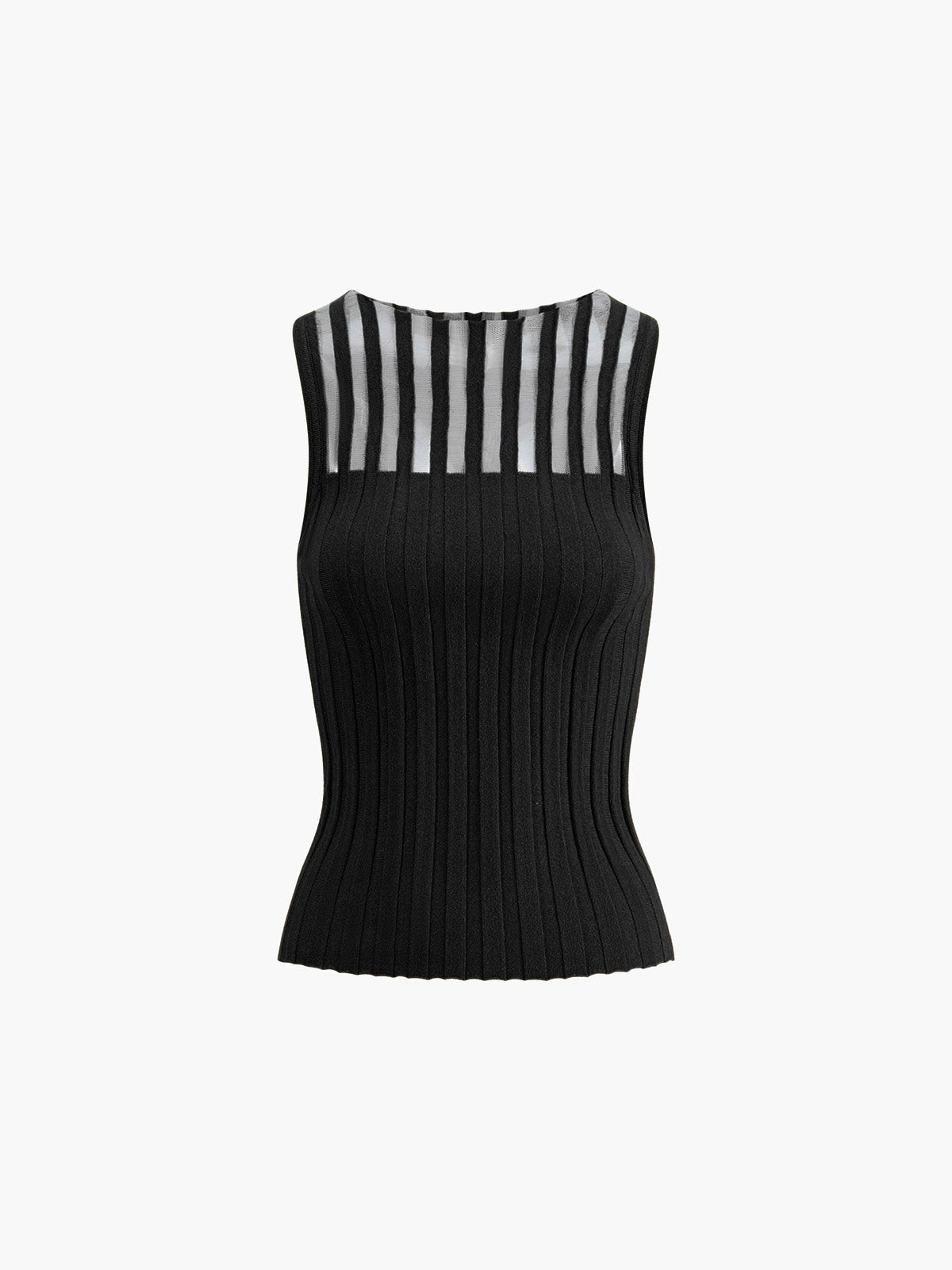 Mouwloze Top - Gestreepte Slim Fit Knit Top voor dames-Boetiek Moda