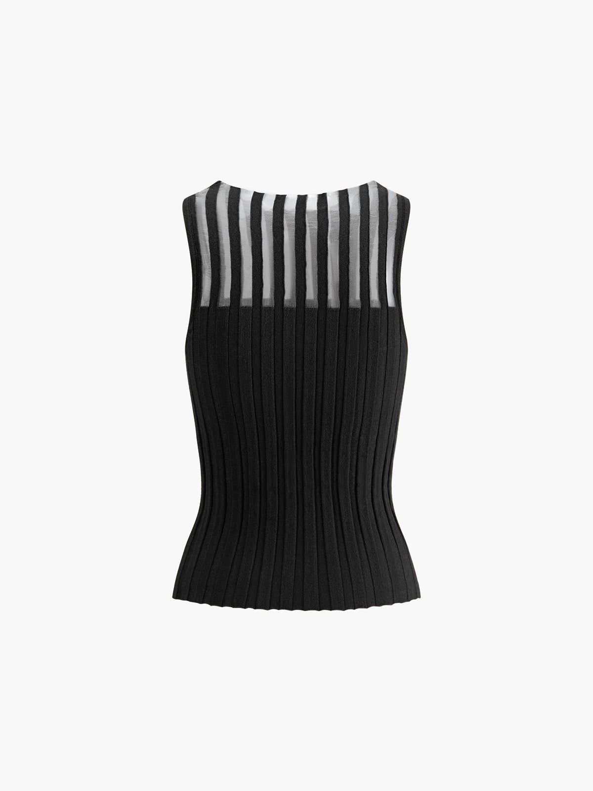 Mouwloze Top - Gestreepte Slim Fit Knit Top voor dames-Boetiek Moda