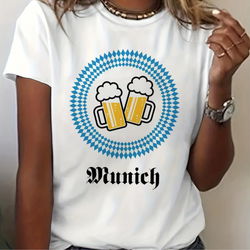 Oktoberfest T-Shirt - Dameshemden met korte mouwen en ronde hals oktoberfest-Boetiek Moda