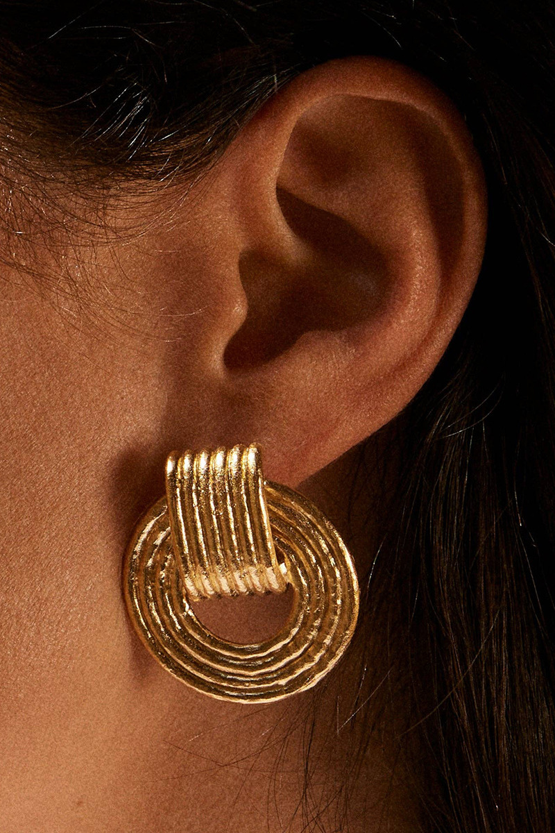 Oorknopjes - Elegante ronde gouden oorknopjes voor dames-Boetiek Moda