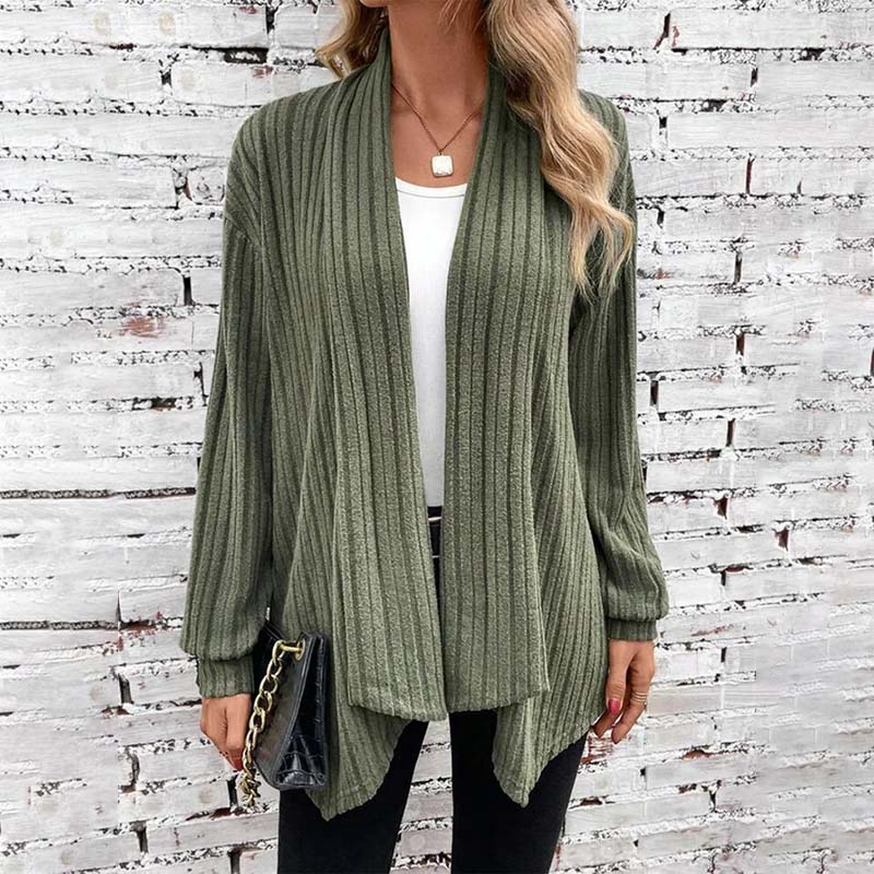 Open Vest - Damesvest met lange mouwen en losse pasvorm-Boetiek Moda