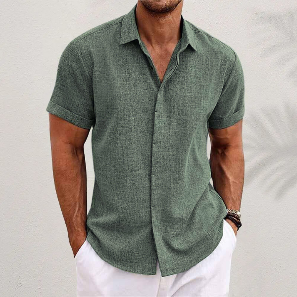 Overhemd met korte mouwen | Button-Up | Linnen | Zomeroverhemd | Overhemd voor heren-Boetiek Moda