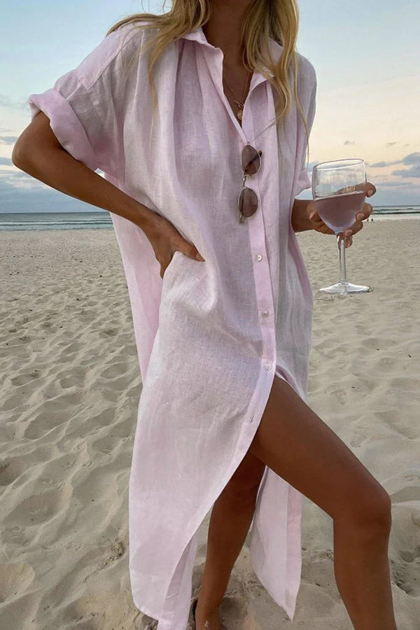 Overhemdjurk | Losjes | Button-Up | Maxi Jurk | Zomerjurk-Boetiek Moda