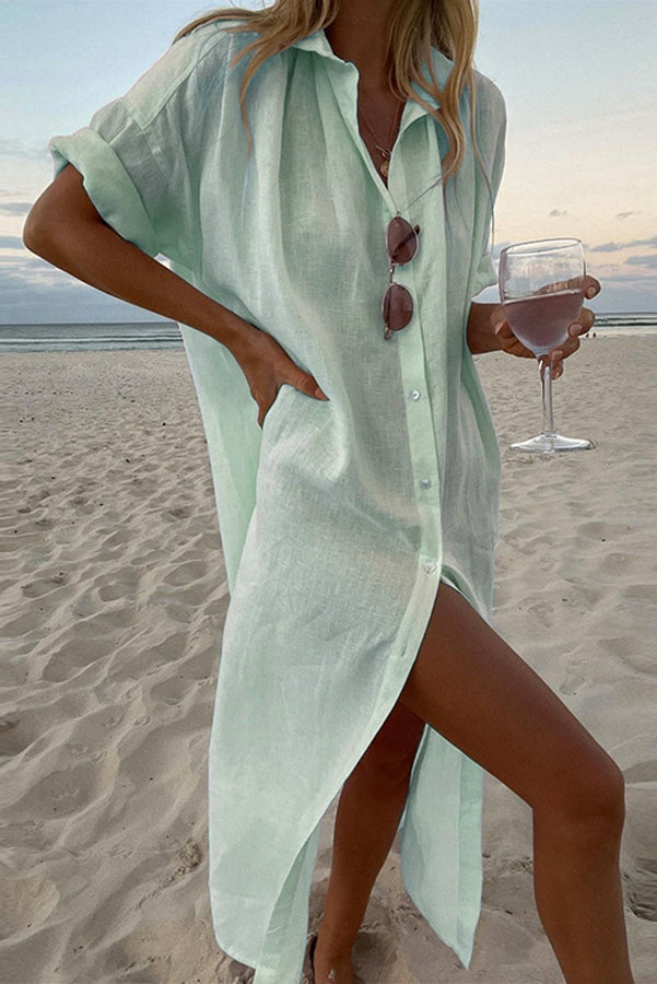 Overhemdjurk | Losjes | Button-Up | Maxi Jurk | Zomerjurk-Boetiek Moda