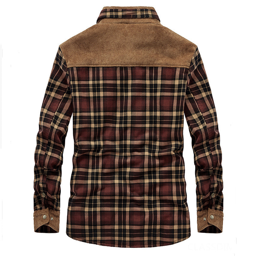 Overshirt met fleecevoering - Warm - Geruit - Jas met fleecevoering - Herenjas-Boetiek Moda