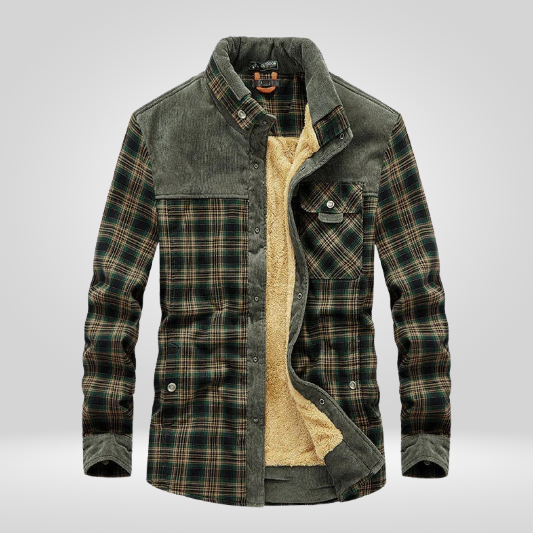 Overshirt met fleecevoering - Warm - Geruit - Jas met fleecevoering - Herenjas-Boetiek Moda