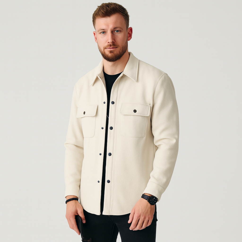 Overshirt voor Heren - Knoopsluiting - Borstzakken - Overhemdjasje - Herenjasje-Boetiek Moda