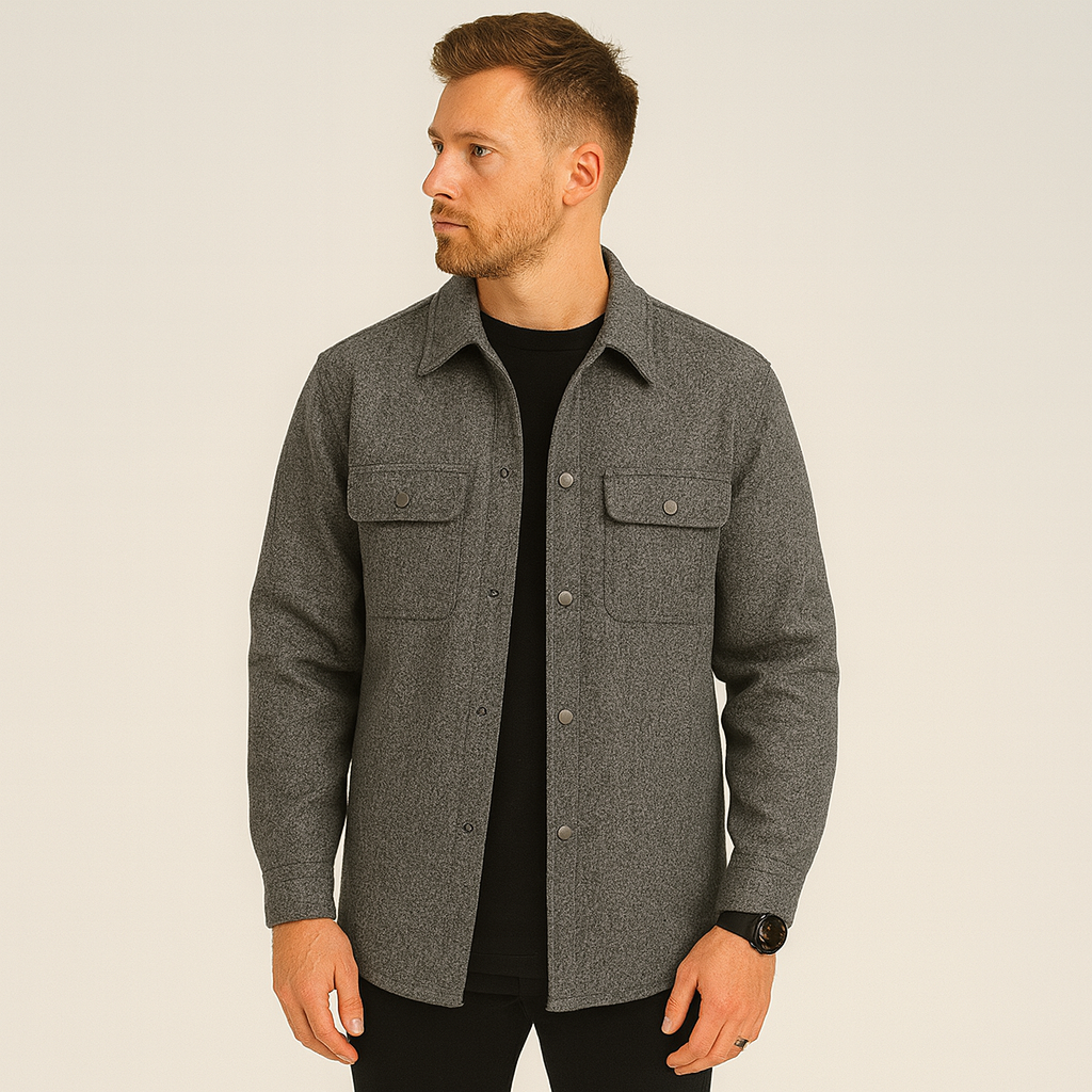 Overshirt voor Heren - Knoopsluiting - Borstzakken - Overhemdjasje - Herenjasje-Boetiek Moda