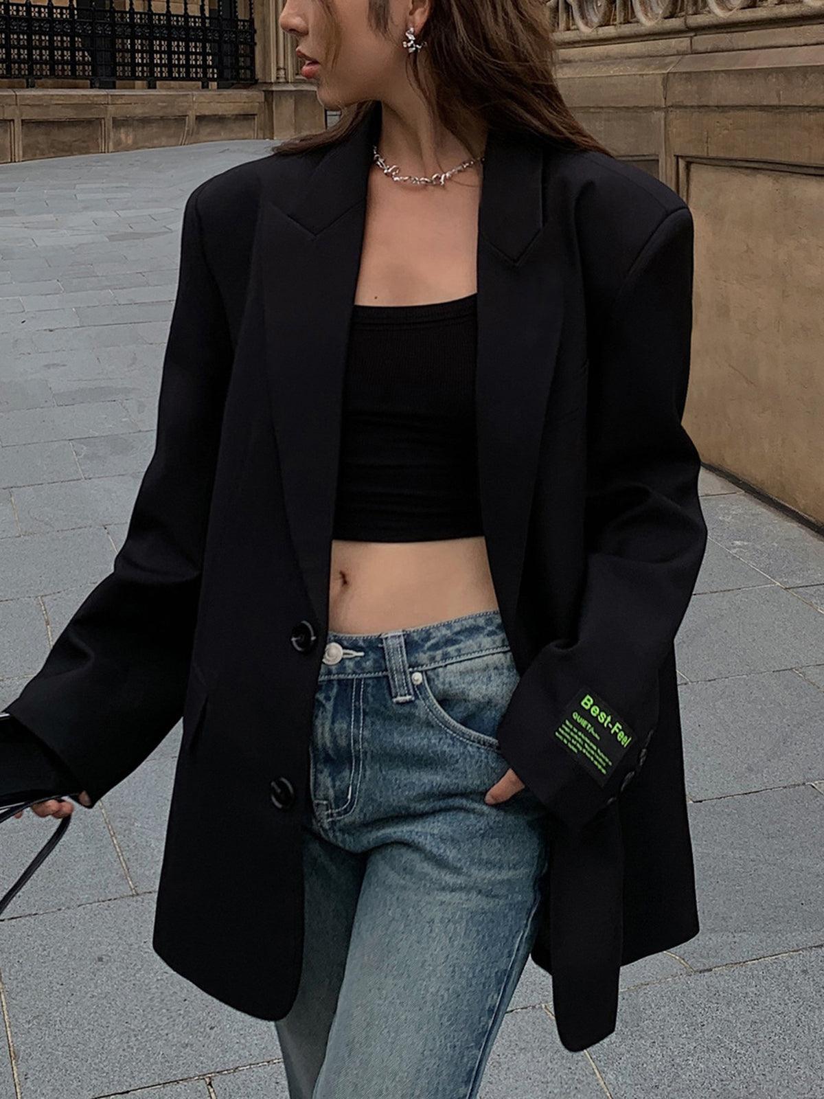 Oversized Blazer - Klassiek - Enkelrijks - Blazerjasje - Damesblazer-Boetiek Moda