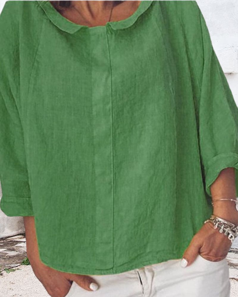 Oversized Blouse - Los model - Halve Mouw - Top Met Lange Mouwen - Dameskleding-Boetiek Moda