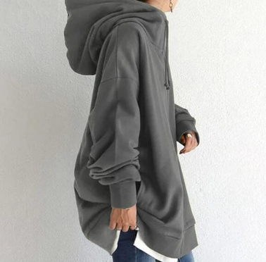 Oversized Hoodie - Lang - Baggy - Hoodie met rits - Dames Hoodie-Boetiek Moda