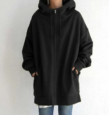 Oversized Hoodie - Lang - Baggy - Hoodie met rits - Dames Hoodie-Boetiek Moda