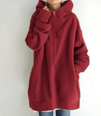 Oversized Hoodie - Lang - Baggy - Hoodie met rits - Dames Hoodie-Boetiek Moda