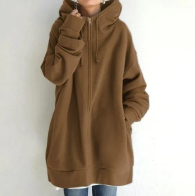 Oversized Hoodie - Lang - Baggy - Hoodie met rits - Dames Hoodie-Boetiek Moda