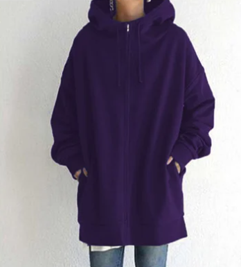 Oversized Hoodie - Lang - Baggy - Hoodie met rits - Dames Hoodie-Boetiek Moda