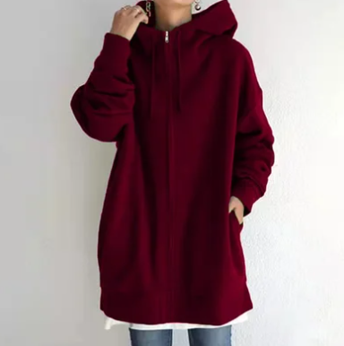 Oversized Hoodie - Lang - Baggy - Hoodie met rits - Dames Hoodie-Boetiek Moda