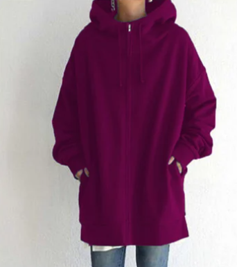 Oversized Hoodie - Lang - Baggy - Hoodie met rits - Dames Hoodie-Boetiek Moda