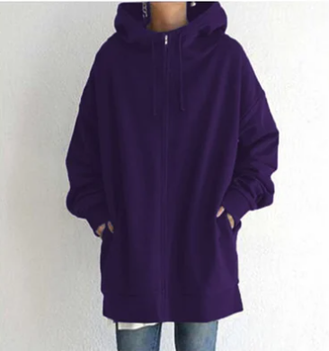 Oversized Hoodie - Lang - Baggy - Hoodie met rits - Dames Hoodie-Boetiek Moda