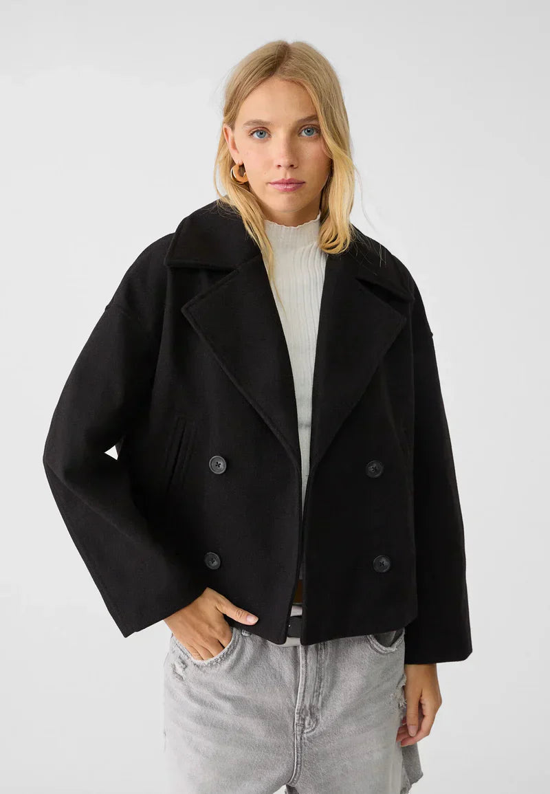 Oversized Jas - Double Breasted - Herfst - Korte trenchcoat - Damesjas-Boetiek Moda