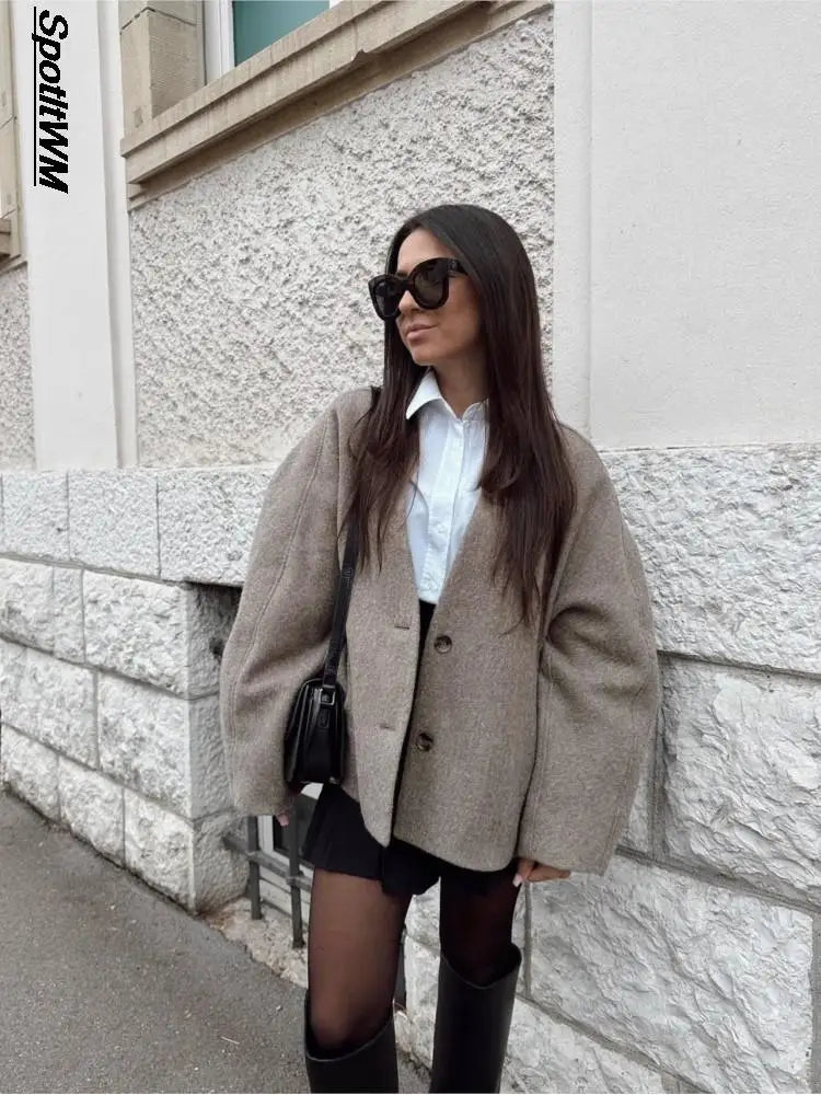 Oversized Jas | Vintage | Losse Jas | Herfstjas | Vrouwenjas-Boetiek Moda